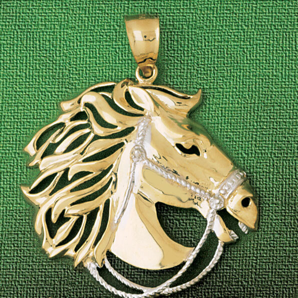 Horse Pendant Necklace Charm Bracelet in Yellow, White or Rose Gold 2281