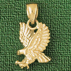 Dazzlers Jewelry Eagle Pendant Necklace Charm Bracelet in Yellow, White or Rose Gold 2293, MPN: DZ-…