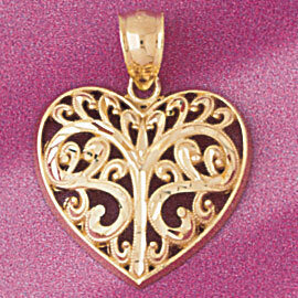 Dazzlers Jewelry Heart Pendant Necklace Charm Bracelet in Yellow, White or Rose Gold 4054, MPN: DZ-…