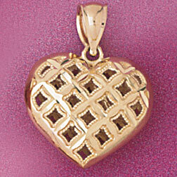 Dazzlers Jewelry 3 Dimensional Heart Pendant Necklace Charm Bracelet in Yellow, White or Rose Gold …