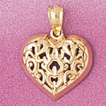 Dazzlers Jewelry Heart Pendant Necklace Charm Bracelet in Yellow, White or Rose Gold 4064, MPN: DZ-…