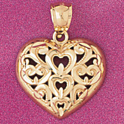 Dazzlers Jewelry Heart Pendant Necklace Charm Bracelet in Yellow, White or Rose Gold 4067, MPN: DZ-…