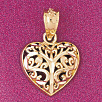 Dazzlers Jewelry Heart Pendant Necklace Charm Bracelet in Yellow, White or Rose Gold 4068, MPN: DZ-…