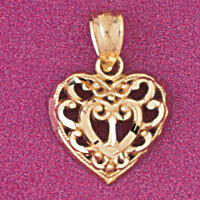 Dazzlers Jewelry Heart Pendant Necklace Charm Bracelet in Yellow, White or Rose Gold 4069, MPN: DZ-…
