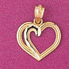 Dazzlers Jewelry Heart Pendant Necklace Charm Bracelet in Yellow, White or Rose Gold 4074, MPN: DZ-…