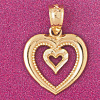 Dazzlers Jewelry Heart Pendant Necklace Charm Bracelet in Yellow, White or Rose Gold 4075, MPN: DZ-…