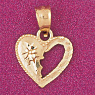 Dazzlers Jewelry Heart Pendant Necklace Charm Bracelet in Yellow, White or Rose Gold 4077, MPN: DZ-…