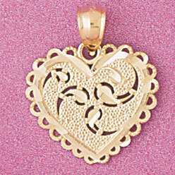 Heart Pendant Necklace Charm Bracelet in Yellow, White or Rose Gold 4081