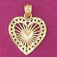 Dazzlers Jewelry Heart Pendant Necklace Charm Bracelet in Yellow, White or Rose Gold 4083, MPN: DZ-…