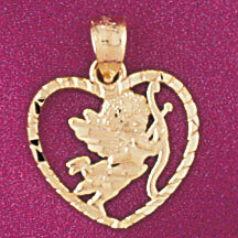 Dazzlers Jewelry Cupid Heart Pendant Necklace Charm Bracelet in Yellow, White or Rose Gold 4085, MP…