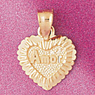 Dazzlers Jewelry Heart Pendant Necklace Charm Bracelet in Yellow, White or Rose Gold 4088, MPN: DZ-…