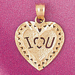 Dazzlers Jewelry I love you Heart Pendant Necklace Charm Bracelet in Yellow, White or Rose Gold 408…