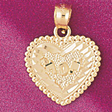 Dazzlers Jewelry Best Mom Heart Pendant Necklace Charm Bracelet in Yellow, White or Rose Gold 4097,…