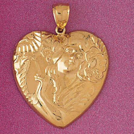 Dazzlers Jewelry Heart Pendant Necklace Charm Bracelet in Yellow, White or Rose Gold 4028, MPN: DZ-…
