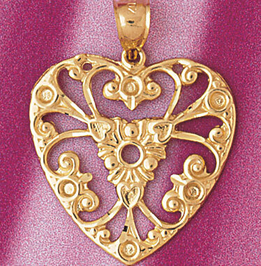 Dazzlers Jewelry Heart Pendant Necklace Charm Bracelet in Yellow, White or Rose Gold 4029, MPN: DZ-…