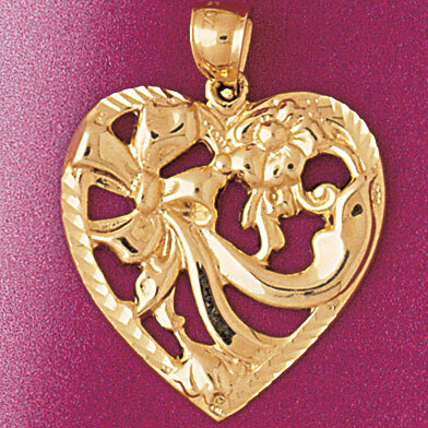 Dazzlers Jewelry Heart Pendant Necklace Charm Bracelet in Yellow, White or Rose Gold 4031, MPN: DZ-…