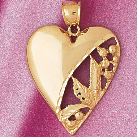Dazzlers Jewelry Heart Pendant Necklace Charm Bracelet in Yellow, White or Rose Gold 4034, MPN: DZ-…