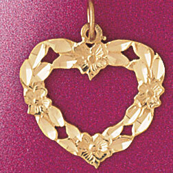 Dazzlers Jewelry Heart Pendant Necklace Charm Bracelet in Yellow, White or Rose Gold 4040, MPN: DZ-…