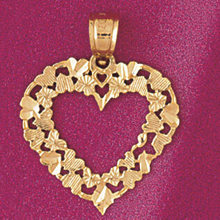 Dazzlers Jewelry Heart Pendant Necklace Charm Bracelet in Yellow, White or Rose Gold 4041, MPN: DZ-…