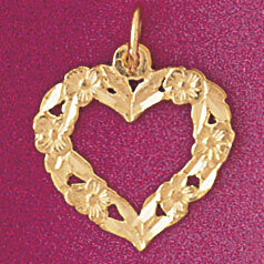 Dazzlers Jewelry Heart Pendant Necklace Charm Bracelet in Yellow, White or Rose Gold 4042, MPN: DZ-…