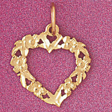 Dazzlers Jewelry Heart Pendant Necklace Charm Bracelet in Yellow, White or Rose Gold 4043, MPN: DZ-…