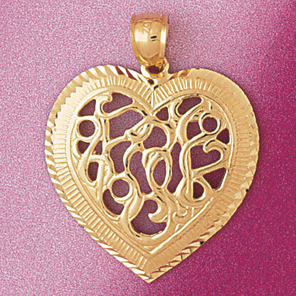 Dazzlers Jewelry Heart Pendant Necklace Charm Bracelet in Yellow, White or Rose Gold 4045, MPN: DZ-…