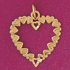 Dazzlers Jewelry Heart Pendant Necklace Charm Bracelet in Yellow, White or Rose Gold 4046, MPN: DZ-…