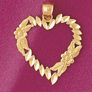 Dazzlers Jewelry Heart Pendant Necklace Charm Bracelet in Yellow, White or Rose Gold 4047, MPN: DZ-…