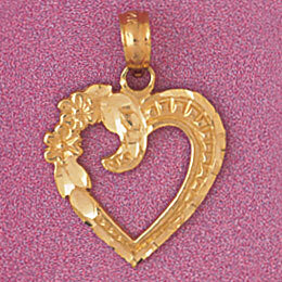 Dazzlers Jewelry Heart Pendant Necklace Charm Bracelet in Yellow, White or Rose Gold 4049, MPN: DZ-…