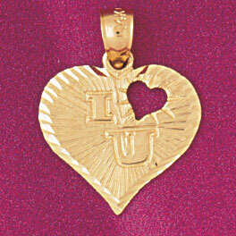 Dazzlers Jewelry I love you Heart Pendant Necklace Charm Bracelet in Yellow, White or Rose Gold 385…