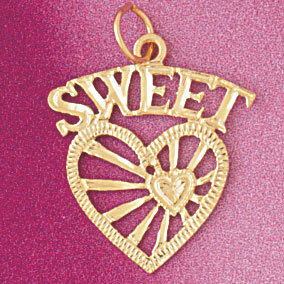 Sweet Heart Pendant Necklace Charm Bracelet in Yellow, White or Rose Gold 3859