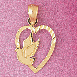 Heart Pendant Necklace Charm Bracelet in Yellow, White or Rose Gold 3866