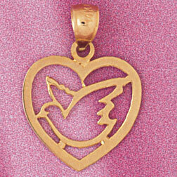 Heart Pendant Necklace Charm Bracelet in Yellow, White or Rose Gold 3867