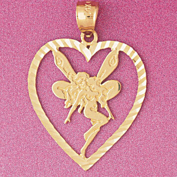 Heart Pendant Necklace Charm Bracelet in Yellow, White or Rose Gold 3869