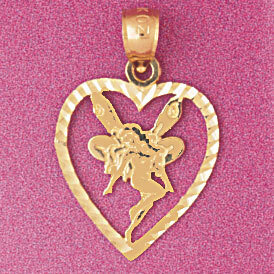 Heart Pendant Necklace Charm Bracelet in Yellow, White or Rose Gold 3870