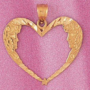 Heart Pendant Necklace Charm Bracelet in Yellow, White or Rose Gold 3873