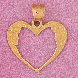 Heart Pendant Necklace Charm Bracelet in Yellow, White or Rose Gold 3874