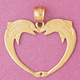 Heart Pendant Necklace Charm Bracelet in Yellow, White or Rose Gold 3875