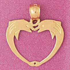 Heart Pendant Necklace Charm Bracelet in Yellow, White or Rose Gold 3876