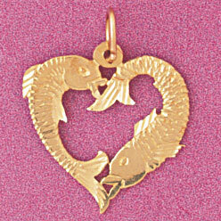 Heart Pendant Necklace Charm Bracelet in Yellow, White or Rose Gold 3877