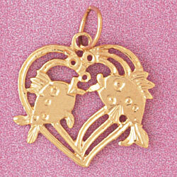 Heart Pendant Necklace Charm Bracelet in Yellow, White or Rose Gold 3878