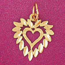 Dazzlers Jewelry Flower in Heart Pendant Necklace Charm Bracelet in Yellow, White or Rose Gold 3839…