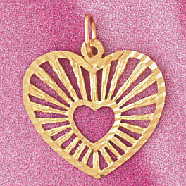 Heart Pendant Necklace Charm Bracelet in Yellow, White or Rose Gold 3842