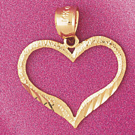 Heart Pendant Necklace Charm Bracelet in Yellow, White or Rose Gold 3847