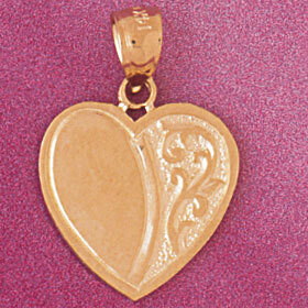 Heart Pendant Necklace Charm Bracelet in Yellow, White or Rose Gold 3917