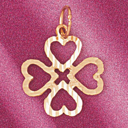 Dazzlers Jewelry Four Hearts Pendant Necklace Charm Bracelet in Yellow, White or Rose Gold 3936, MP…
