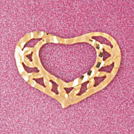 Dazzlers Jewelry Heart Pendant Necklace Charm Bracelet in Yellow, White or Rose Gold 3946, MPN: DZ-…