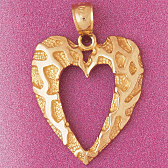 Heart Pendant Necklace Charm Bracelet in Yellow, White or Rose Gold 3892