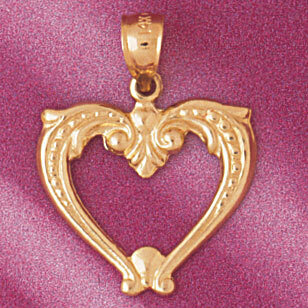 Heart Pendant Necklace Charm Bracelet in Yellow, White or Rose Gold 3895