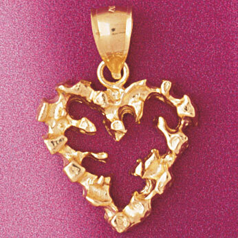Heart Pendant Necklace Charm Bracelet in Yellow, White or Rose Gold 3903